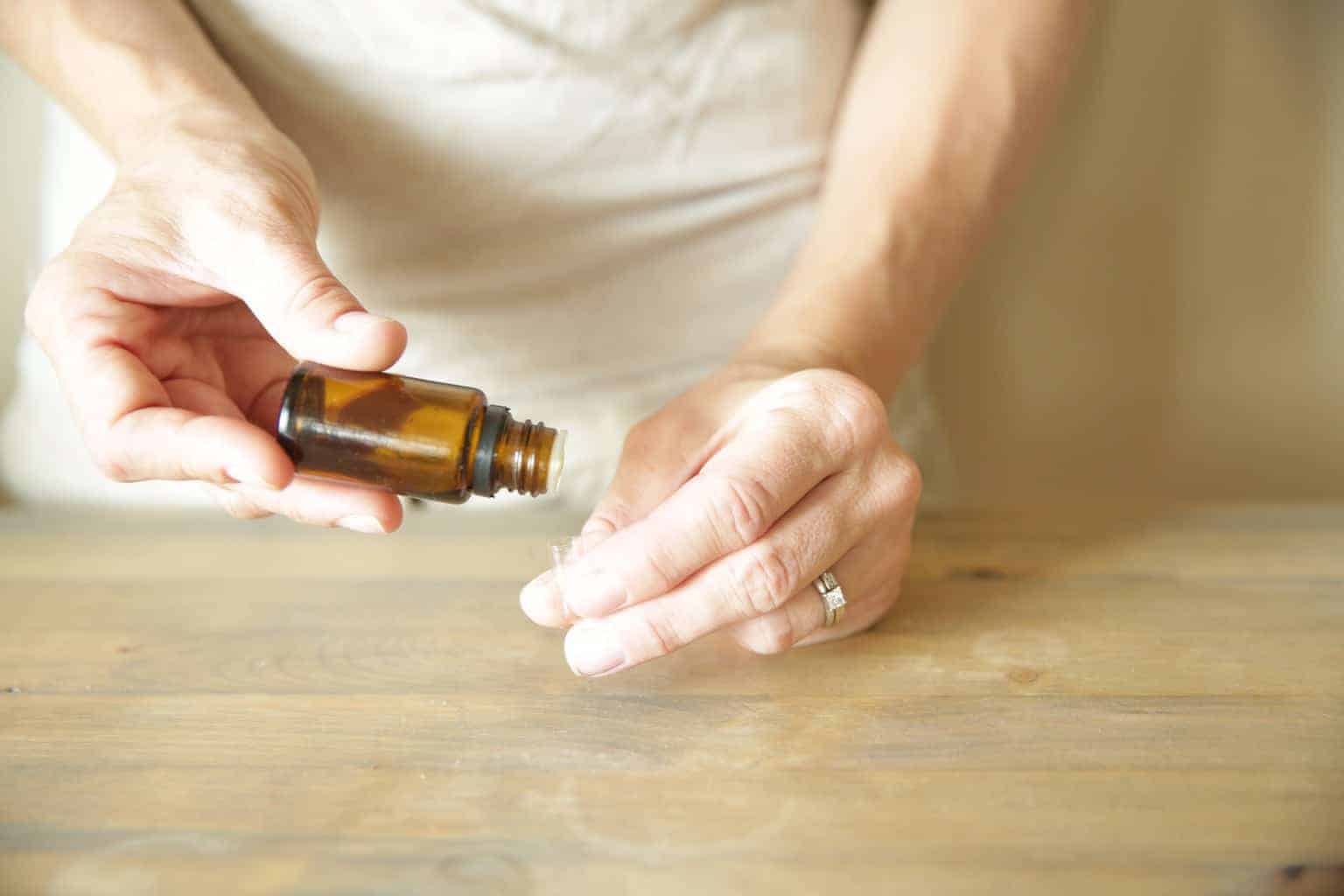 adding essential oils to empty pill capsule