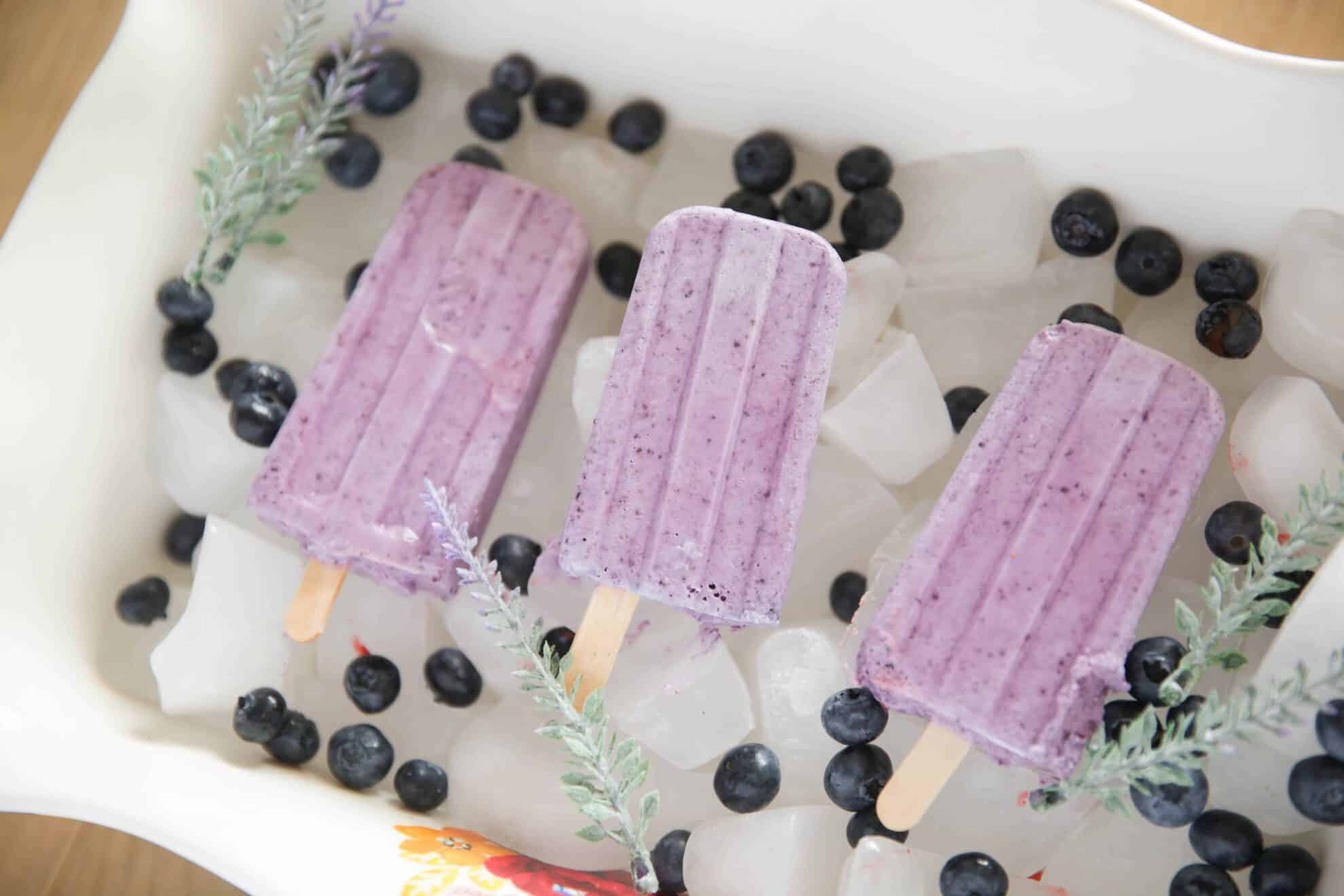 blueberry purple popsicles on ice
