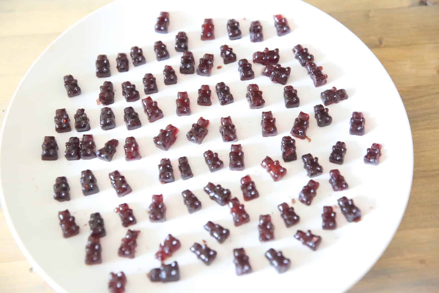 homemade immune gummies on white plate