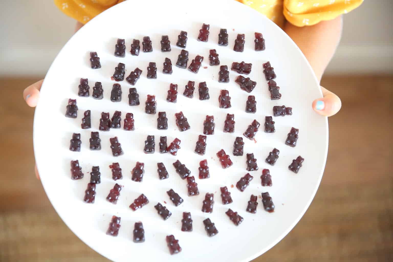 plate of homemade gummy bears