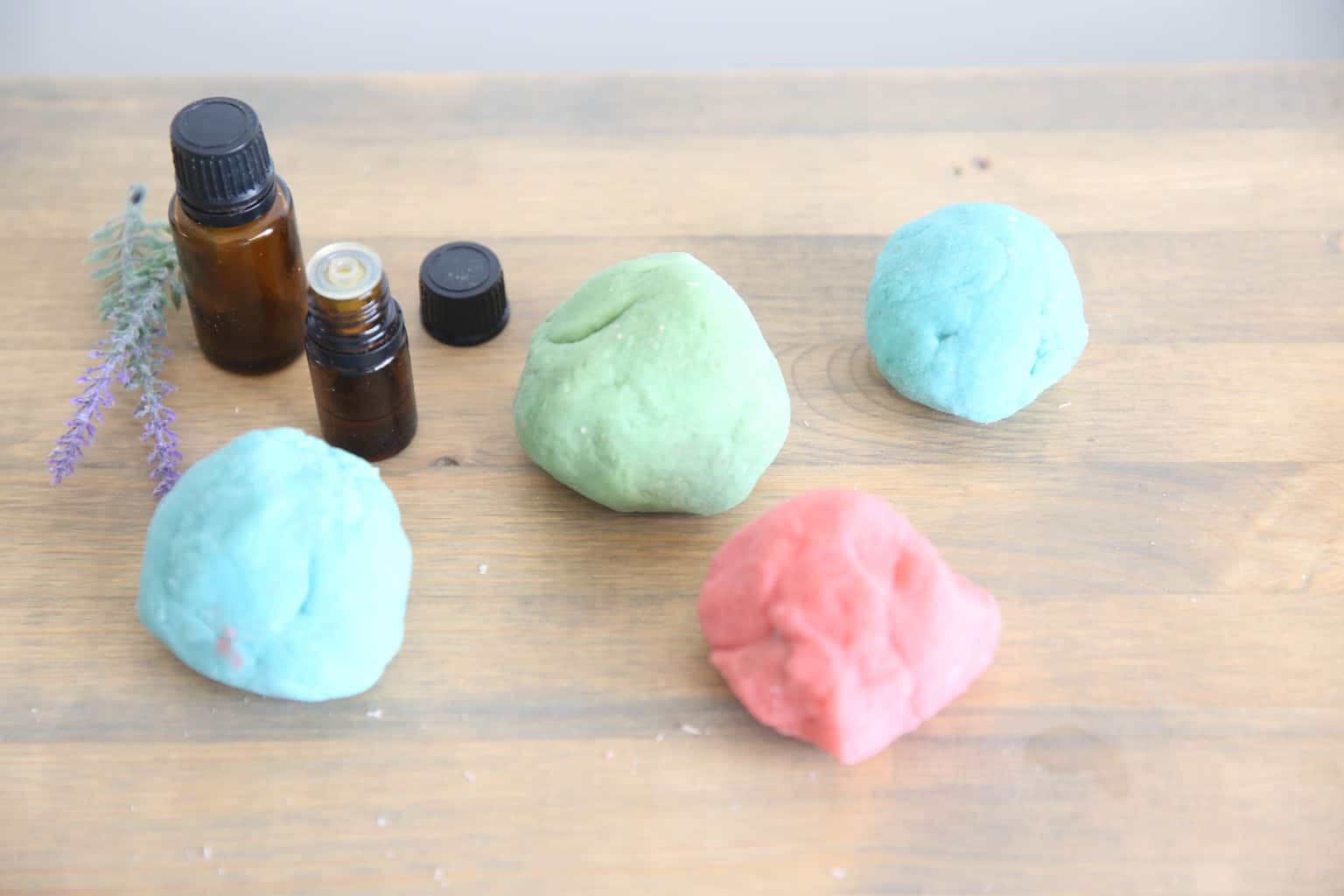 Homemade, Non-toxic Playdough infused With Essential Oils Relax 