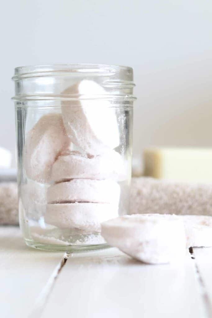 diy shower melts in waterproof glass container.