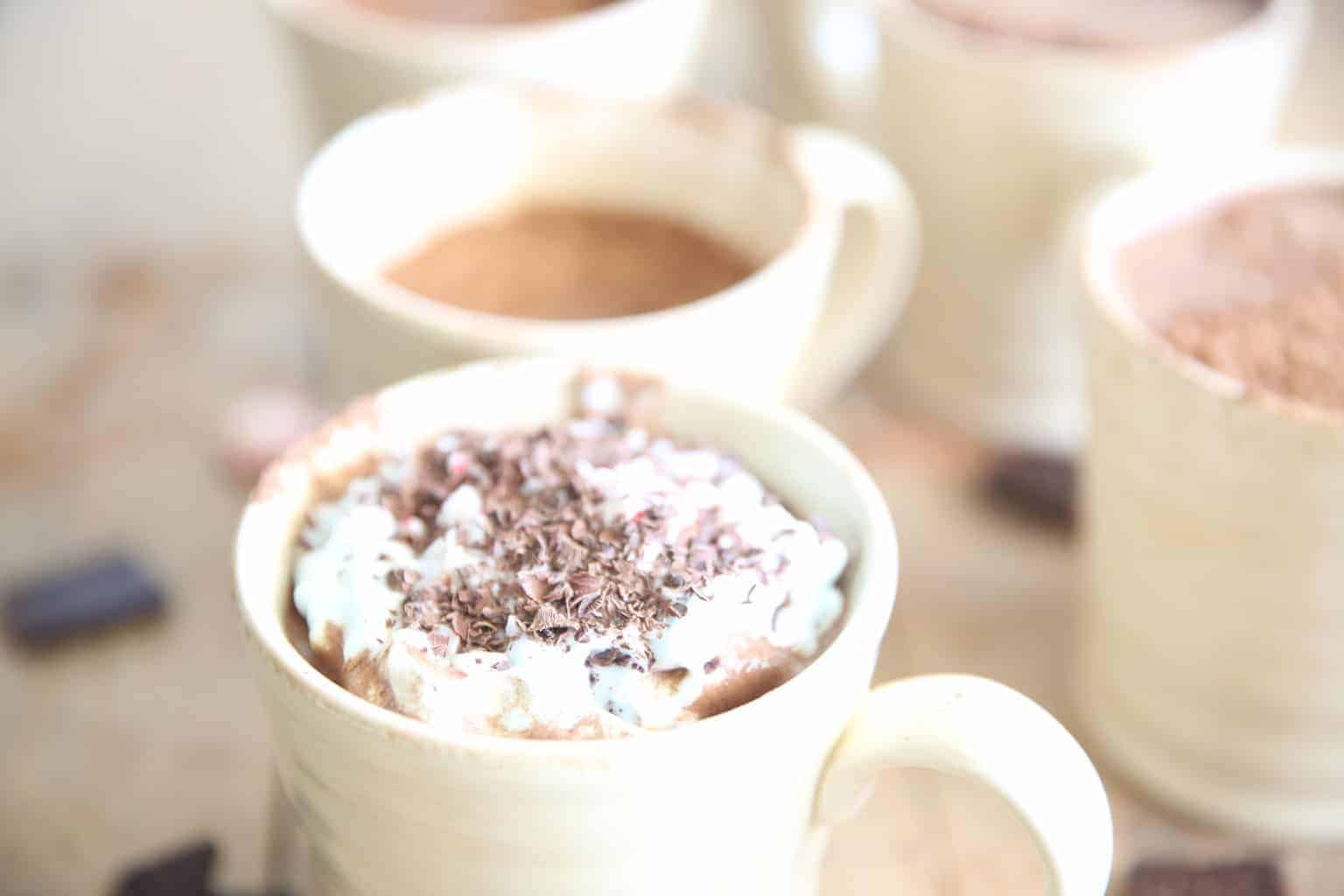 Paleo Peppermint Hot Chocolate in mug