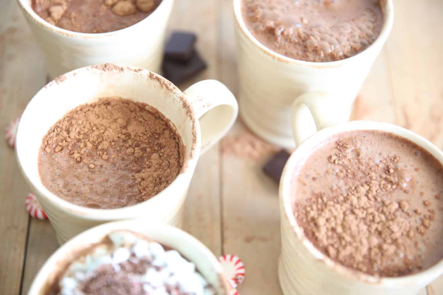 hot cocoa in tan mug