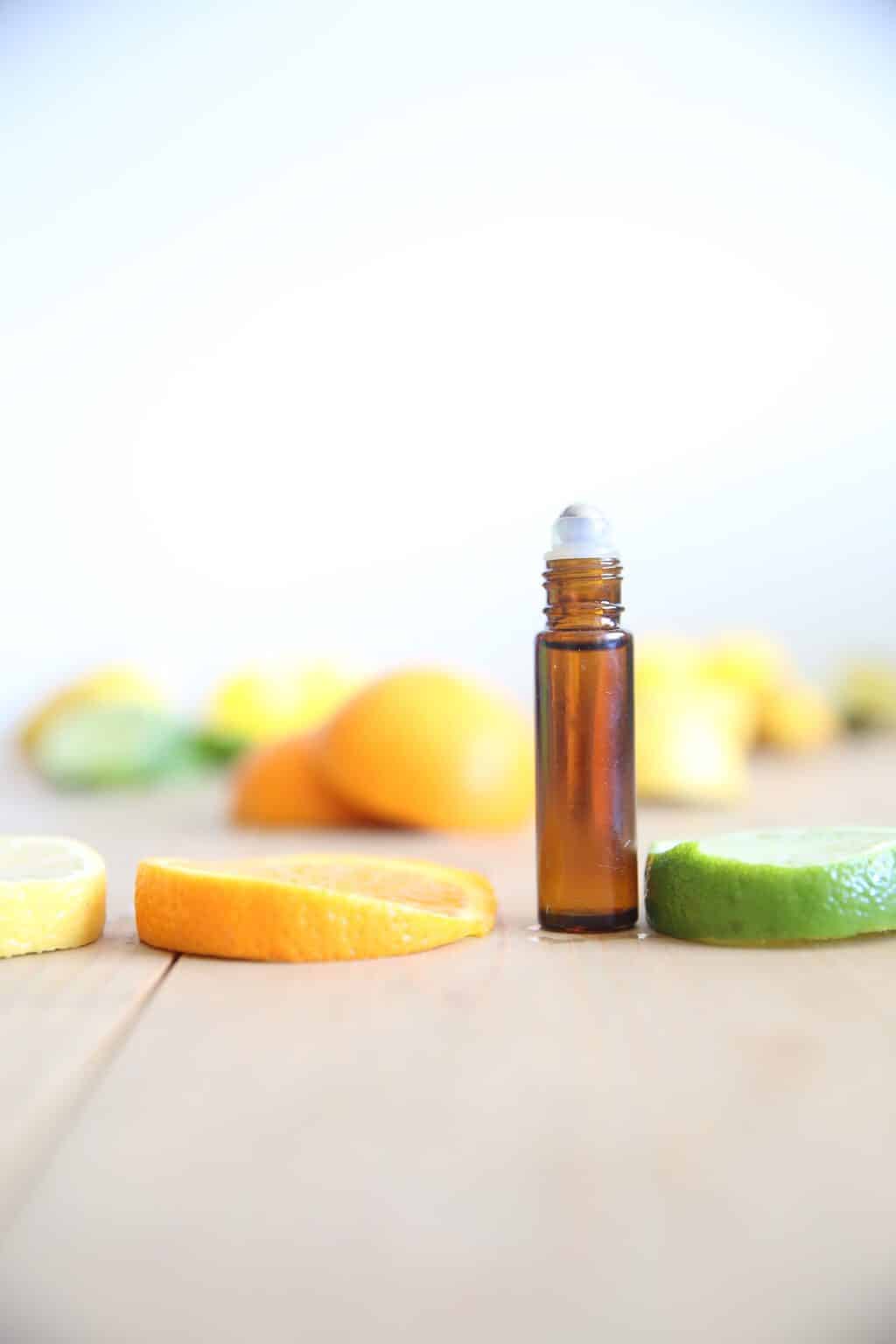 citrus essential oil roller bottle