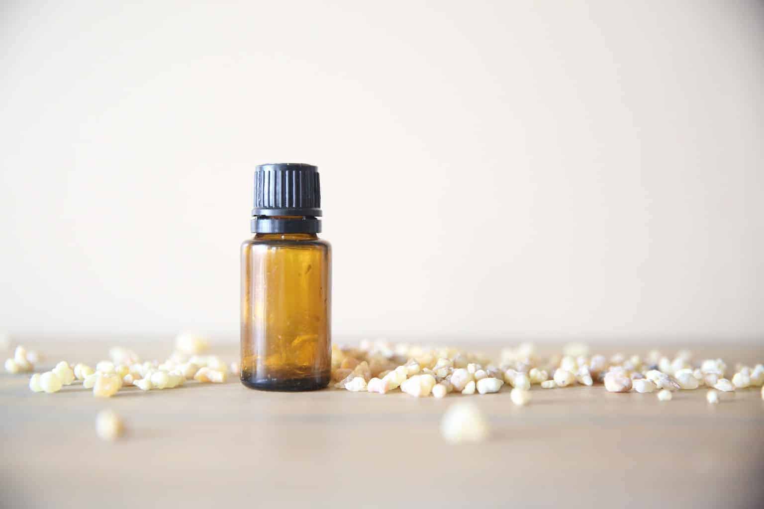 Myrrh essential oil bottle.