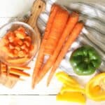 vegetables on a cutting board