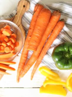 vegetables on a cutting board