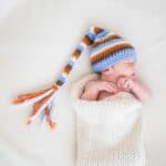 newborn baby with stocking cap