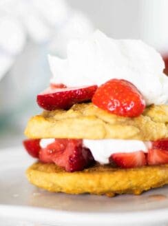 Homemade strawberry short cake.