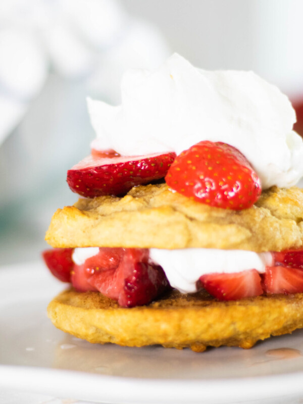 Homemade strawberry short cake.