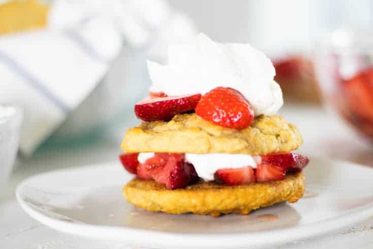 Homemade strawberry short cake.