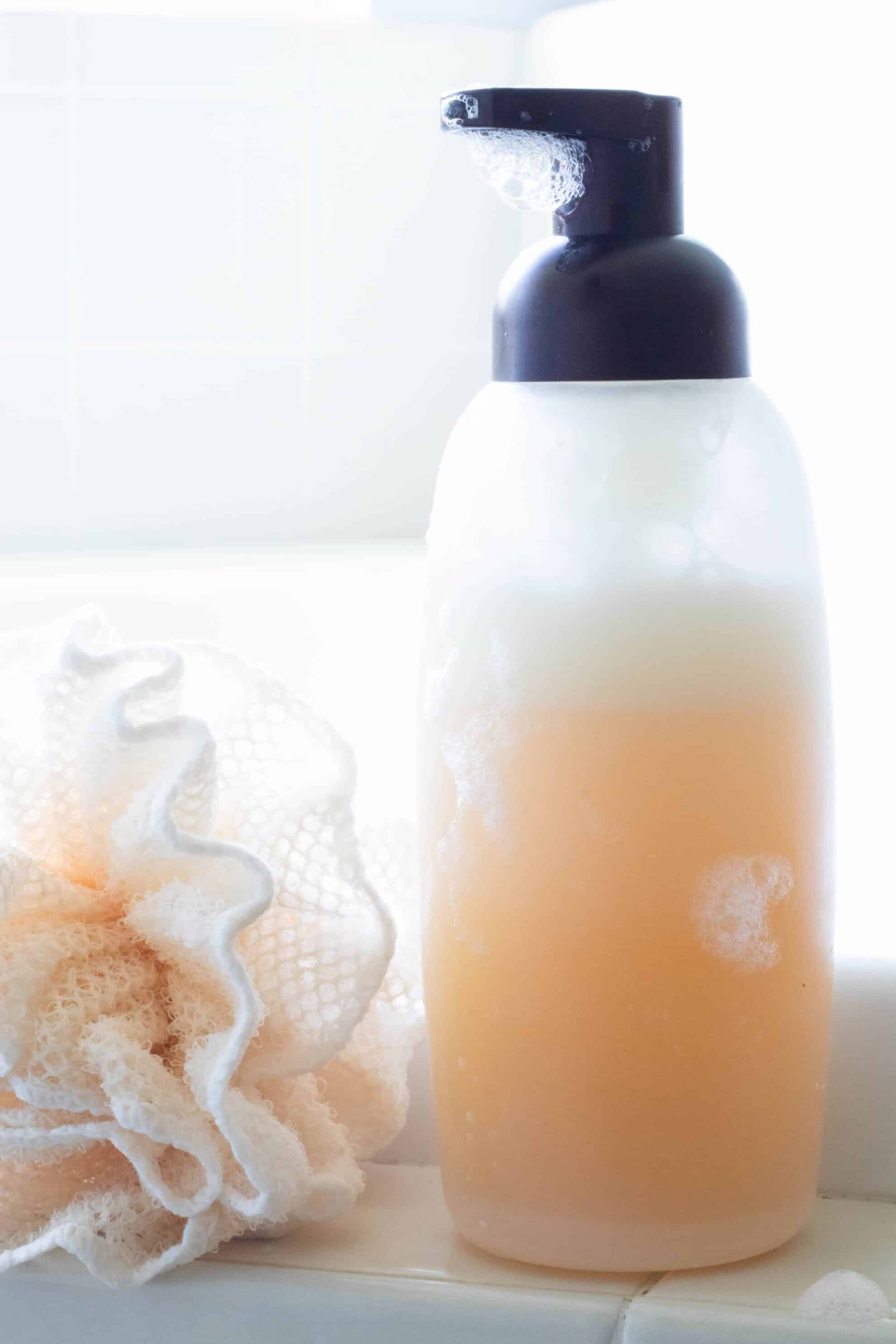 Shower scrubber and homemade healthy body wash.