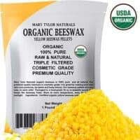 Certified Organic Yellow Beeswax Pellets 1lb by Mary Tylor Naturals, Premium Quality, Cosmetic Grade, Triple Filtered Bees Wax Pastilles Great for DIY Lip Balm Recipes Body Creams Lotions Deodorants