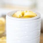beeswax wax melt in white candle warmer