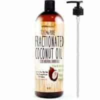 Molivera Organics Fractionated Coconut Oil 16 oz. Premium Grade A, 100% Pure MCT Coconut Oil for Hair, Skin, Massage and Aromatherapy Carrier Oils – Great for DIY - UV Resistant BPA Free Bottle