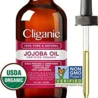 Cliganic USDA Organic Jojoba Oil, 100% Pure (4oz Large) | Natural Cold Pressed Unrefined Hexane Free Oil for Hair & Face | Base Carrier Oil | Cliganic 90 Days Warranty