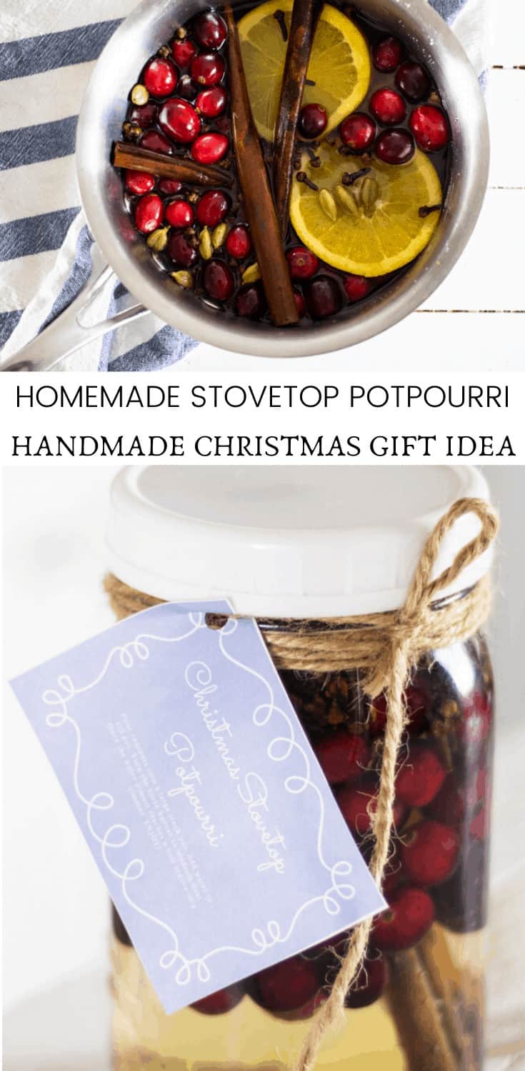 Holiday Stovetop Potpourri Mason Jar Recipes (Free Printable Gift