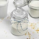 oatmeal milk bath in little glass jar