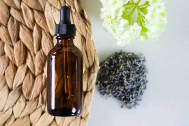 Anti-aging serum in glass amber colored dropper bottle.