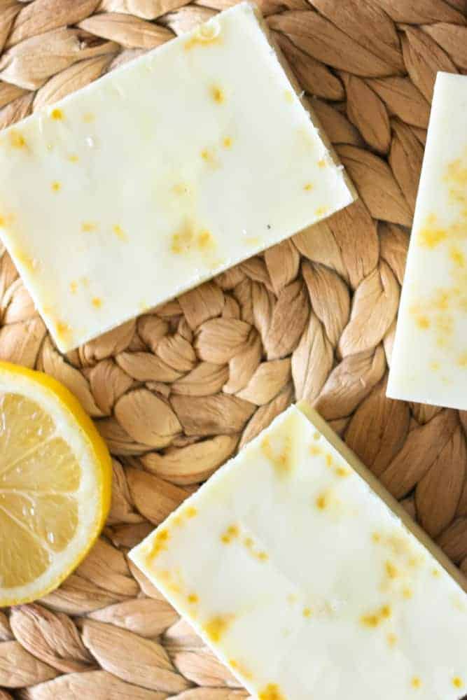 diy lemon soap bars on trivet