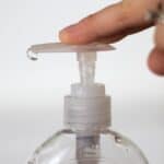 homemade gel hand sanitizer in clear bottle