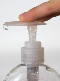 homemade gel hand sanitizer in clear bottle