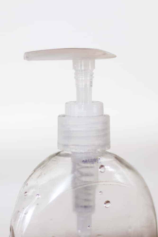 clear hand sanitizer gel bottle