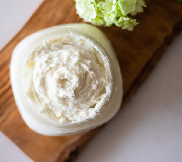 homemade lotion in mason jar