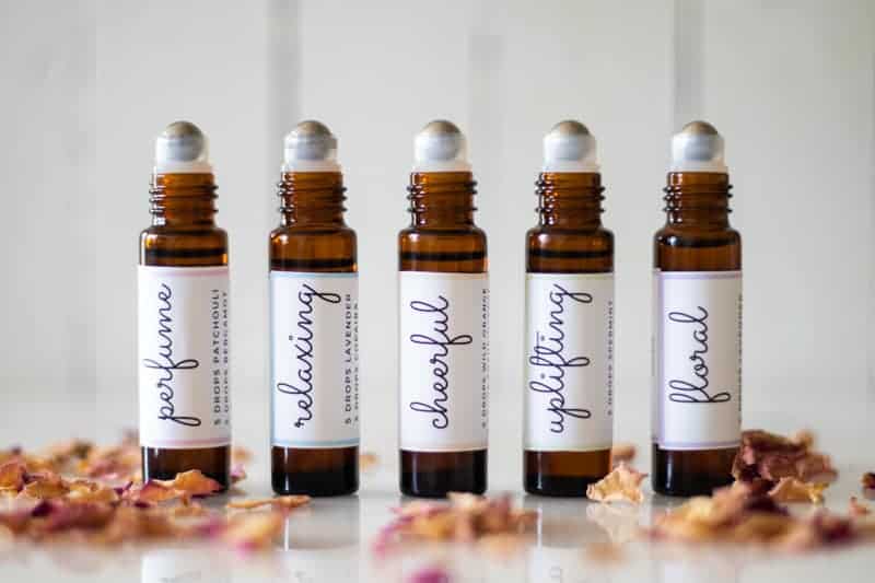 essential oil roller bottles with labels for mother's day