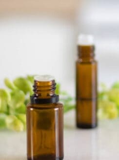 Essential oils for bug bite relief in 10ml rollerball bottle.