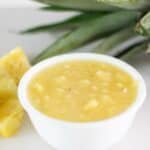 pineapple sugar scrub in white bowl