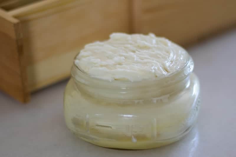 whipped bedtime baby lotion in mason jar