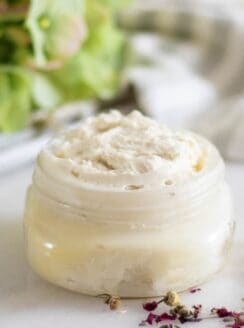 creamy lotion in mason jar