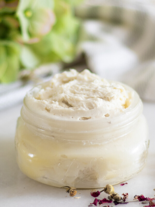 creamy lotion in mason jar