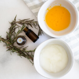 egg yolk conditioner treatment in white bowl