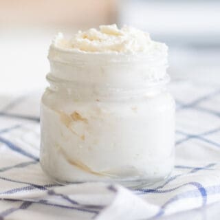 shea butter lotion in small mason jar