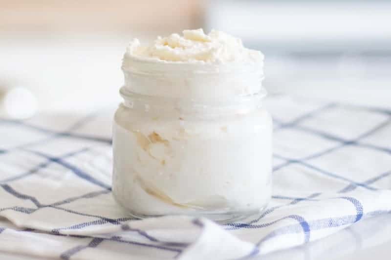 shea butter lotion in small mason jar