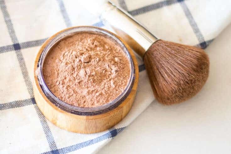 homemade foundation in makeup container