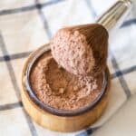 diy powder foundation on white makeup brush.