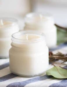 homemade candles in mason jars