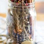 mason jar full of homemade thanksgiving potpourri