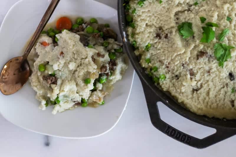 Serving up a plate of whole30 and paleo shepherds pie.