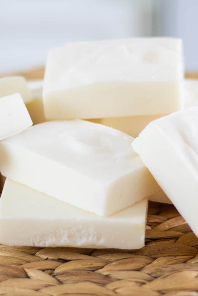 Stack of cold pressed tallow soap bars.