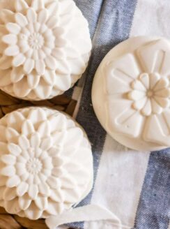 homemade cold process flower soap bars