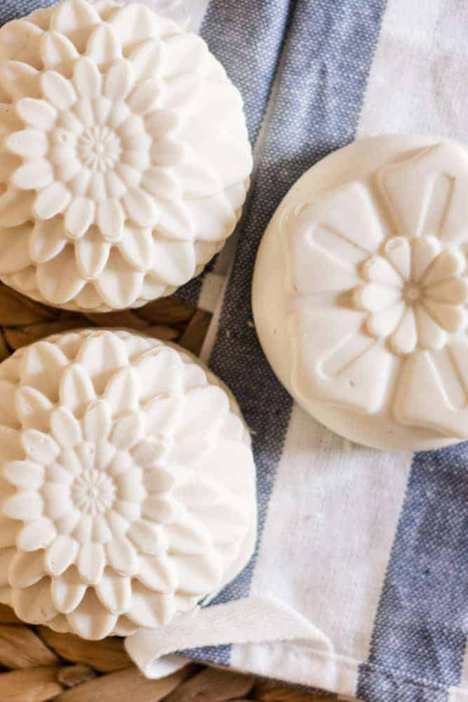 homemade cold process flower soap bars