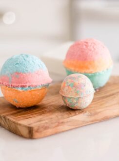 rainbow bath bombs.