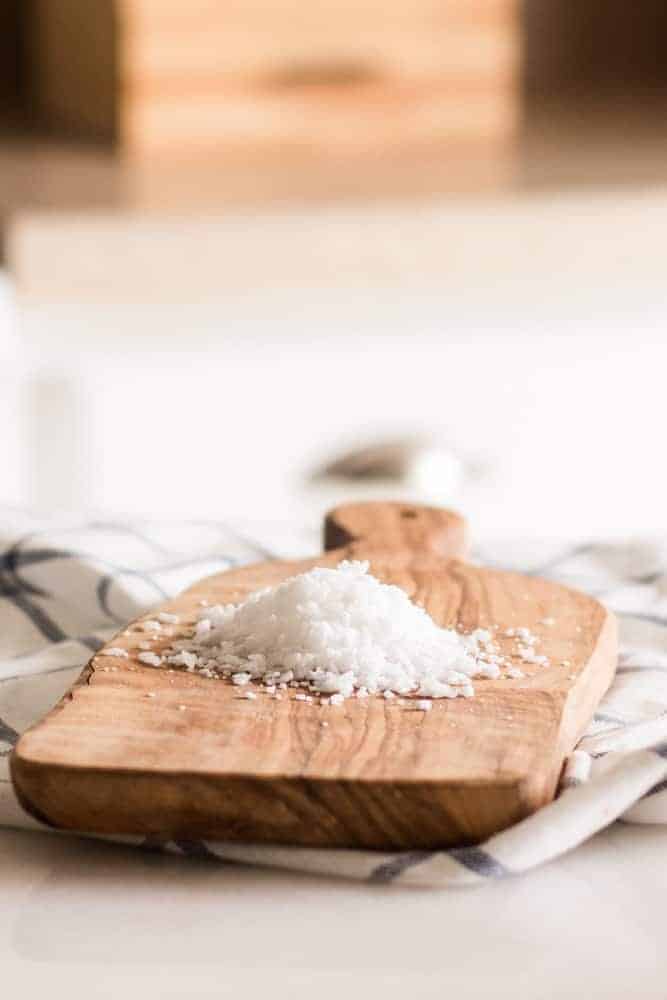 Soap emulsifier made from wax on wooden board. 