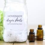 Homemade dryer sheets with essential oils.