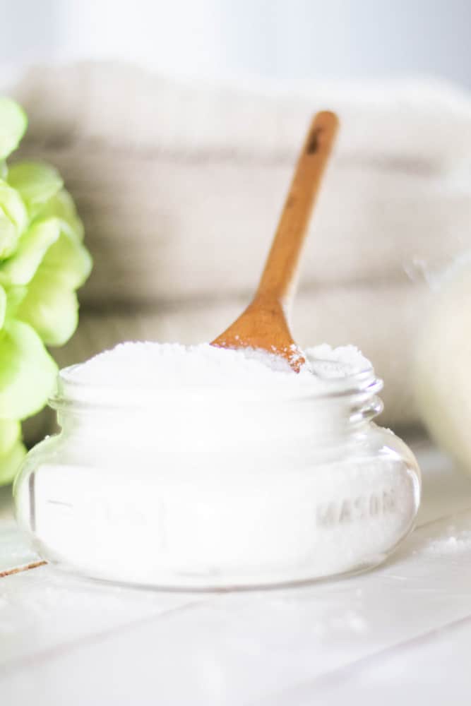 laundry scent boosters in a small mason jar.